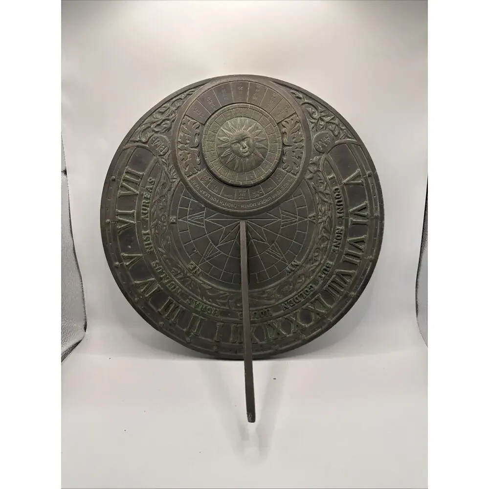 NauticalMart Perpetual Sundial Calendar, Green Copper